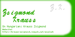 zsigmond krauss business card